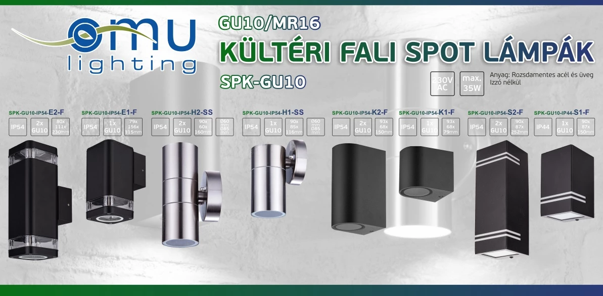 kültéri gu10 foglalatú falil ámpák