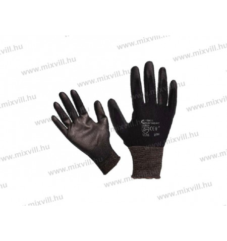 Kesztyu_fekete_nylon_BUNTING_BLACK_poliuretanba_martott_tenyer