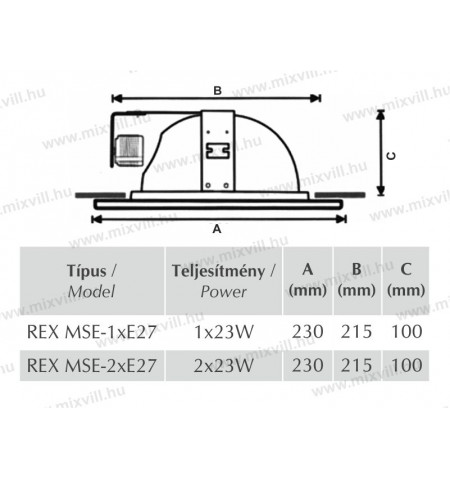 REX_MSE_23W_E27_melysugarzo_lampatest_meretek_kep2