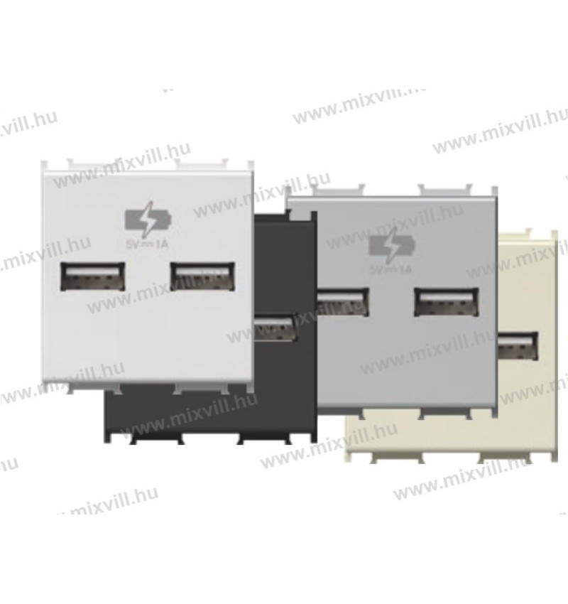 Modul USB töltő aljzat 5V 1A fehér EM65PW(38405) Modul USB töltő aljzat 5V 1A fehér EM65PW(38405)