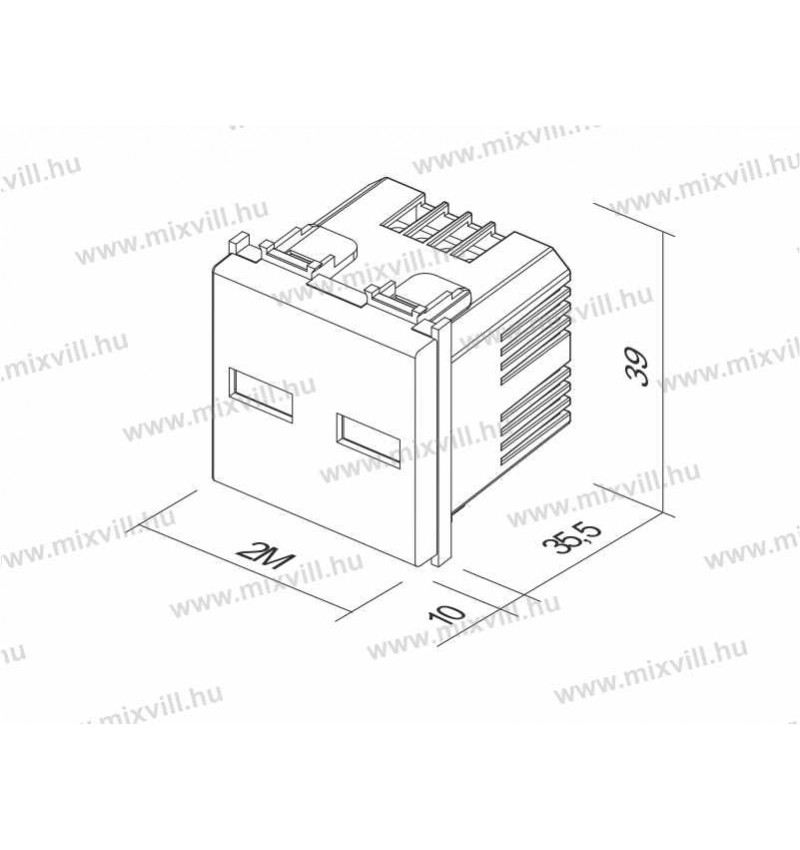Modul USB töltő aljzat 5V 1A fehér EM65PW(38405) Modul USB töltő aljzat 5V 1A fehér EM65PW(38405)
