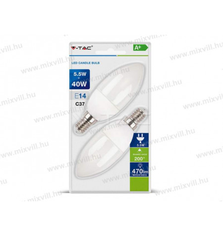 V-TAC_7292_Led_lampa_E14_5,5W_gyertya_470lm_4000K_IP20_240V