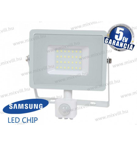 V TAC SKU 459 LED reflektor 30W 6400K 100° 2550lm mozgásérzékelős fehér Samsung chip 5 év garancia V TAC SKU 459 LED reflektor 30W 6400K 100° 2550lm mozgásérzékelős fehér Samsung chip 5 év garancia