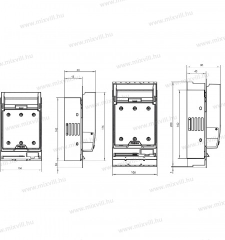 Pronutec-BTHC-NH-00-U-160A-vizszintes-szakaszolo-panelre-meret-szerelheto