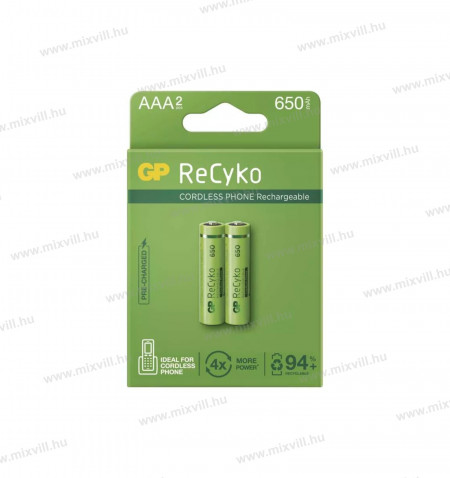 GP-RECYKO-AAA-HR03-akkumulátor-Cordles-Telefonokba-650mAh-B2416-telefonelem