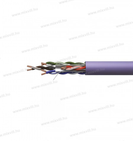 UTP-CAT6-4x2xAWG23-lszh-PVC-lila-adatatviteli-vezetek-tömör-305m-emos-S9132