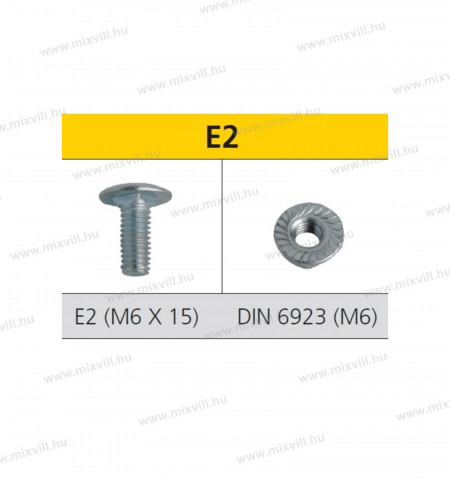 CELO-E2-lencsefeju-metrikus-talcacsavar-szogletes-nyak-resszel-DIN6923-anya