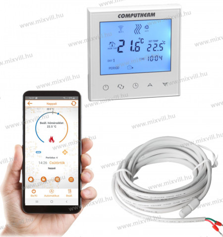 Computherm-e280-WiFi-termosztat-vezetek-nelkuli-erintogombos-vezerlovel-padlofutes-radiator-feher-