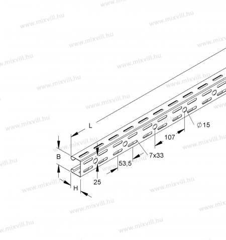 Niedax-RL35050-fem-kabeltalca-35x50-3m-perforalt-kabelcsatorna-perforalt