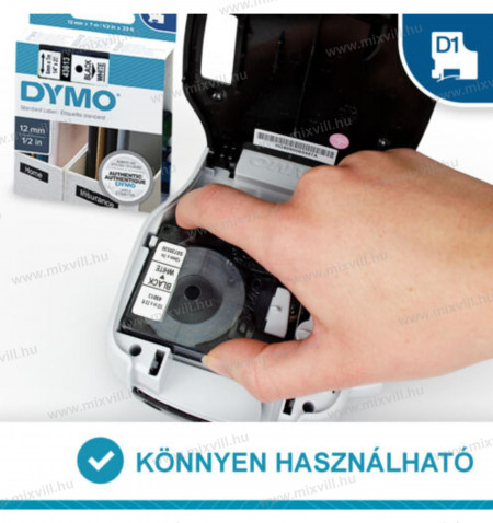 DYMO-45017-12mmx7m-feliratozogep-standard-D1-kazetta-piros-45017-S0720570