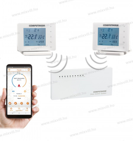 Computherm-E800RF-multizonas-Wi-Fi-szoba-termosztat-vezetek-nelkuli-erintogombos-vezerlo