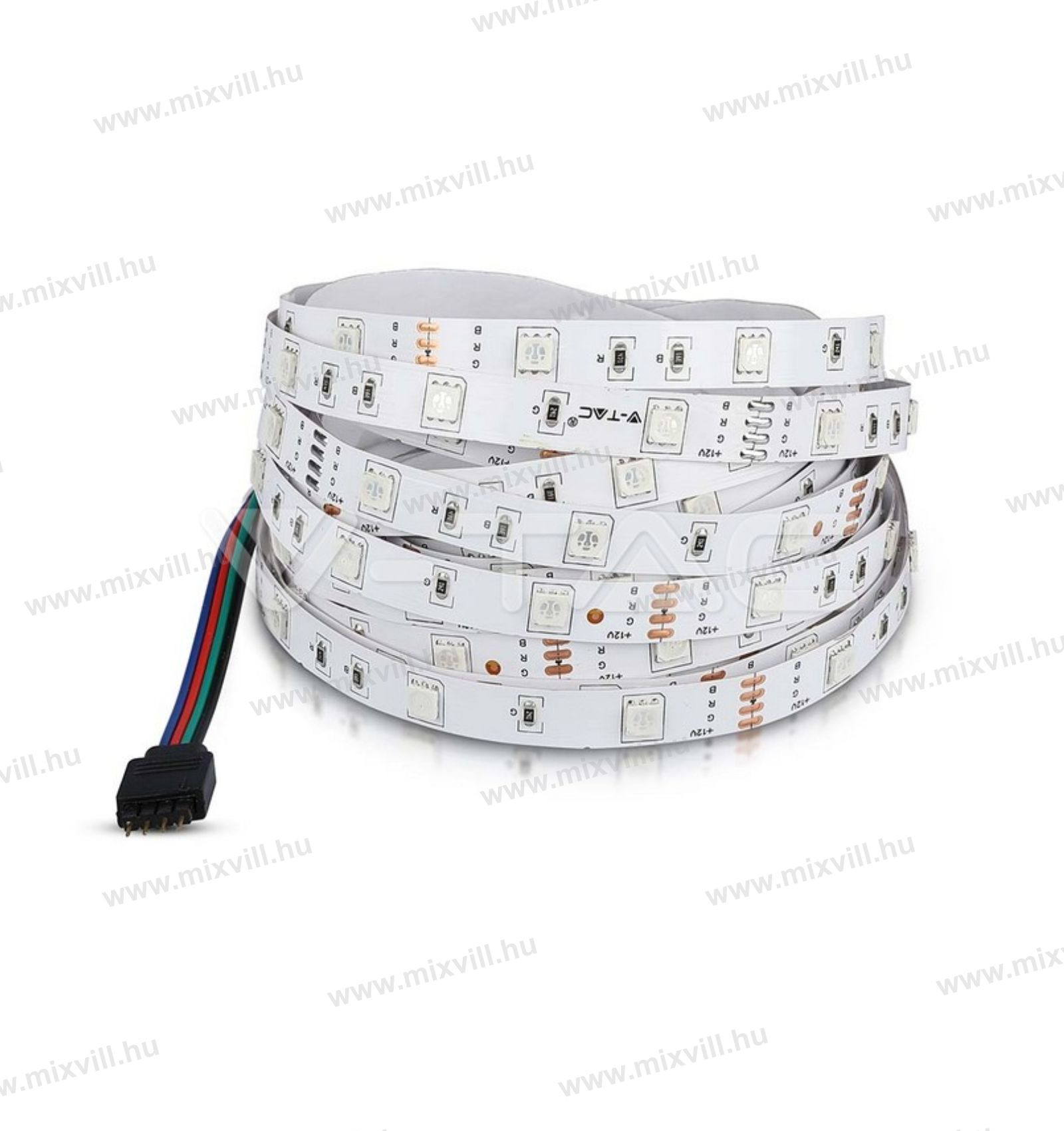 V-TAC-SKU-212124-RGB-Led-szalag-IP20-5050-30-led-m-12VDC-szines-10mm