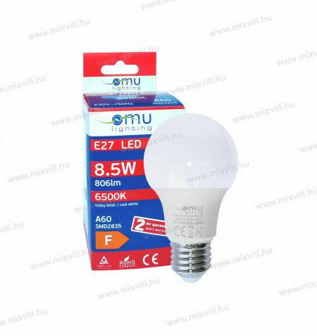 LED-izzo-e27-8,5W-8W-9W-hagyomanyos-6500k-hideg-feher-feny-omu-lighting-mixvill-foglalat