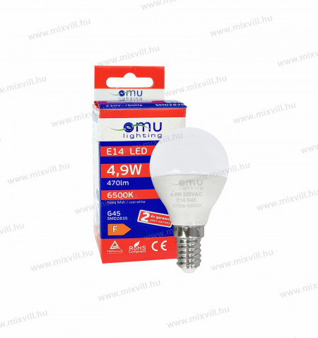 LED-izzo-G45-e14-5W-4,9W-hagyomanyos-6500k-hideg-feher-omu-lighting-foglalat-izzo-kisgomb