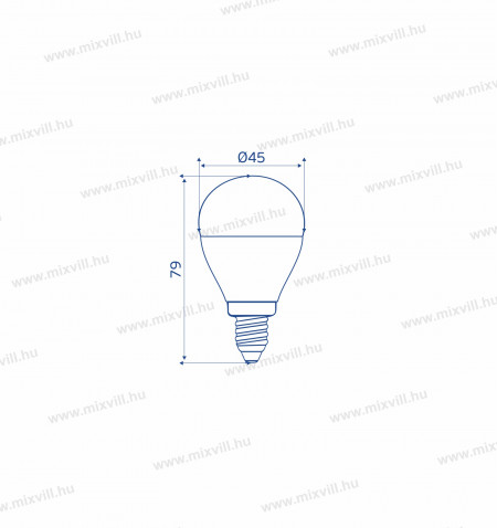 LED-izzo-G45-e14-7W-hagyomanyos-6500k-4000k-3000k-omu-lighting-foglalat-izzo-kisgomb-meret