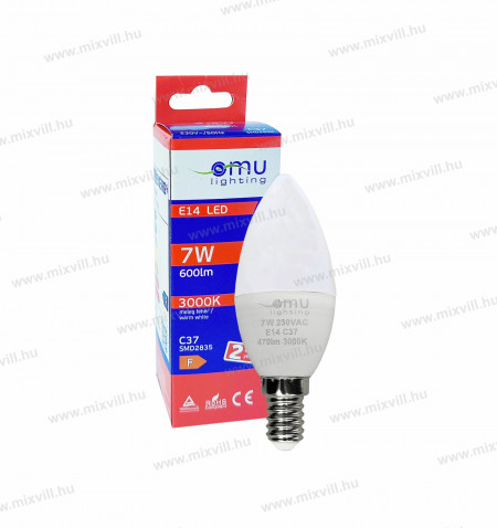 LED-izzo-C37-e14-7W-3000k-meleg-feher-omu-lighting-foglalat-izzo-csillar-gyertya-ego