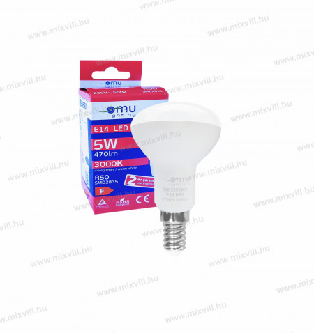 LED-izzo-R50-e14-5W-hagyomanyos-3000k-meleg-feher-omu-lighting-foglalat-izzo-spot
