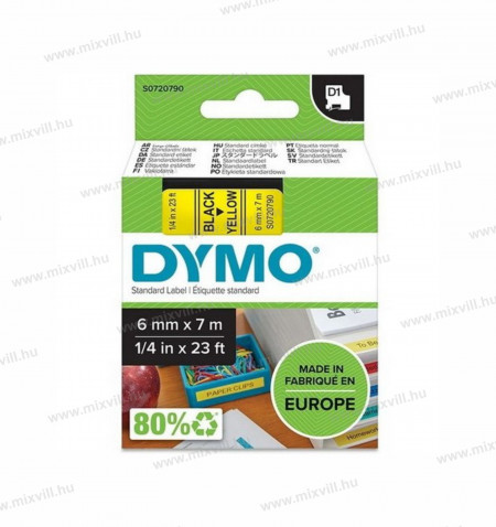 DYMO-6mmx7m-feliratozogep-D1-szalag-fekete-sarga-43618-S0720790