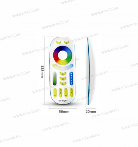 FUT092-feher-MiBoxer-Group-Control-RGB+CCT-LED-csoport-4-zonavezerlo-full-color-meret