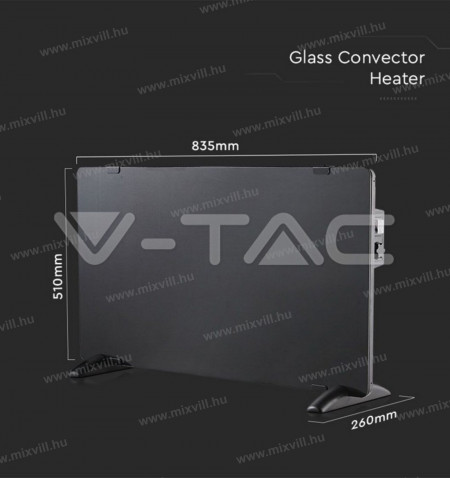 V-TAC-SKU-8662-elektromos-futopanel-hosugarzo-2000W-IP24-fekete