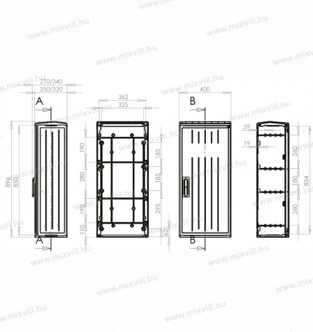 Csatari-Plast-PVT-K-40x88-25-JB-40x88-FogyasztAsmero-szekreny-ures-kulteri-labazat-nelkul-CSP-710000