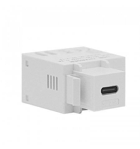 OMU-system-KM45-USB-C-USB-tolto-keystone-modul-2,1A-5VDC-modularis-szerelvenyezheto-csatorna