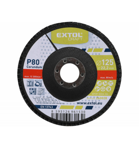 Lamellas-csiszolo-acel-korund-alumínium-fa-fem-oxid-P80-125mm