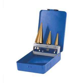   Extol 20090 lépcsős fémfúró klt. 3db 4-12mm/1mm lépcsők,4-20mm/2mm,4-32mm/2mm befogás:10mm max.4mm v