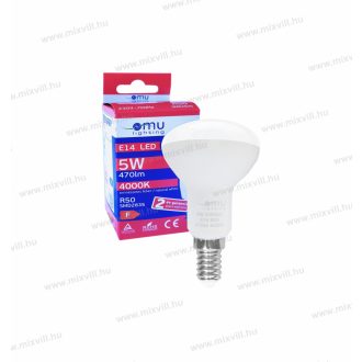   OMU Lighting LED izzó E14 R50 spot 5W 470lm 4000K természetes fehér garancia 2 év LBE14R505.04704000