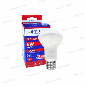   OMU Lighting LED izzó E27 R63 8W 806lm 3000K meleg fehér garancia 3 év