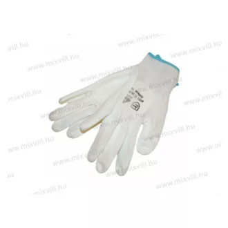   Extol 865103 Kötött kesztyű fehér nylon, XL-es méret, 10' poliuretánba mártott teny. és ujjhegy., gu