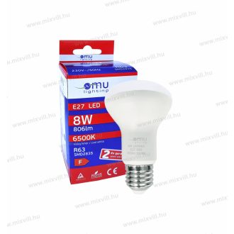   OMU Lighting LED izzó E27 R63 8W 806lm 6500K hideg fehér garancia 3 év