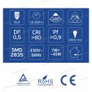 OMU Lighting LED izzó E14 C37 gyertya 7W 600lm 4000K természetes fehér garancia 2 év