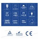 OMU Lighting LED izzó E14 C37 gyertya 8W 806lm 6500K hideg fehér garancia 2 év LBE14C378.08066500