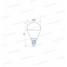 OMU Lighting LED izzó E14 G45 4,9W 470lm 4000K természetes fehér garancia 2 év LBE14G454.94704000