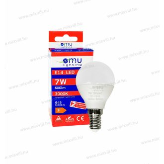   OMU Lighting LED izzó E14 G45 7W 600lm 3000K meleg fehér 2 év garancia LBE14G457.06003000