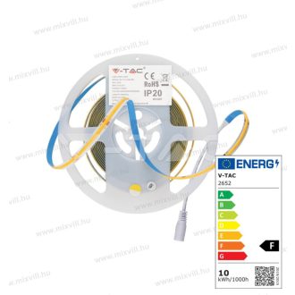   V-TAC SKU-2652 Led szalag IP20 COB 10W/m 800lm/m 3000K 24V DC 8mm 5m