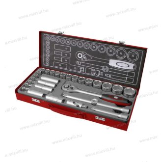   Fortum 4700001 dugókulcs készlet 1/2" 29DB 61CrV5 mattkróm