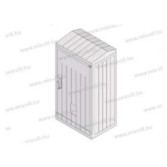   XBS OT DIN0 lábazati szekrény 320 mély, DIN szabványos, ferde tető,+lábazat,+kilincs (595x874x342)