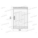 XBS OT DIN0 lábazati szekrény 320 mély, DIN szabványos, ferde tető,+lábazat,+kilincs (595x874x342)