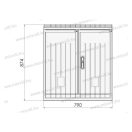 XBS OT DIN1 lábazati szekrény 320 mély, DIN szabványos, ferde tető,+lábazat,+kilincs 790x874x342mm