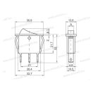 XBS SW01-Y Billenő kapcsoló sárga (1-0) 10A-250V (KB-130)