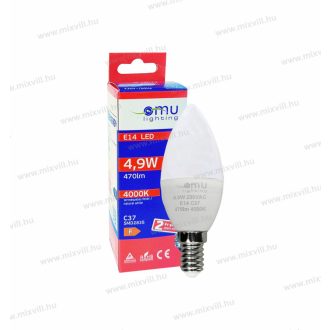   OMU Lighting LED izzó E14 C37 gyertya 4,9W 470lm 4000K természetes fehér garancia 2 év