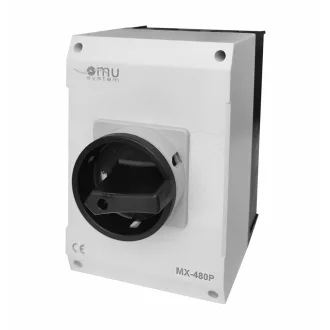   OMU system MX-480P 4 pólusú 80A tokozott ipari ki-be kapcsoló 4x80A IP65 forgócsapos lakatolható