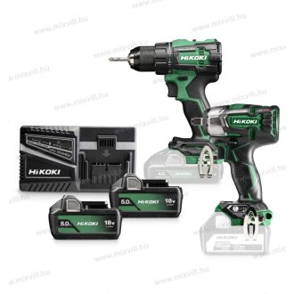   Hikoki KC18DE-WGZ akkus gépszett csomga DV18DE+WR18DBDL2 2db 5Ah BSL1850MA Li-ion akku + töltő HITBO