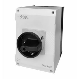   OMU system MX-463P 4 pólusú 63A tokozott ipari ki-be kapcsoló 4x63A IP65 forgócsapos lakatolható
