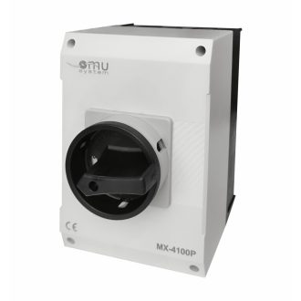   OMU MX-4100P 4 pólusú 100A tokozott ipari ki-be kapcsoló 4x100A IP65 forgócsapos lakatolható