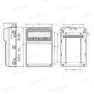 ELO-B-16 IP65 16 modulos csapfedeles elosztó UV stabil, 1000V DC 330x506x130mm