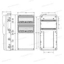 ELO-32 IP65 32 modulos csapfedeles elosztó 685x330x150mm UV álló 1000VDC