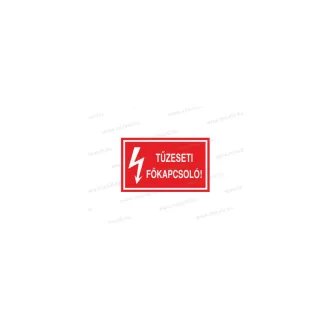   Tűzeseti főkapcsoló! - öntapadó matrica 100x60mm ERV018001